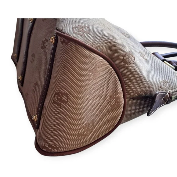 Vintage Dooney & Bourke Tan and Brown Logo Satchel - Picture 7 of 16